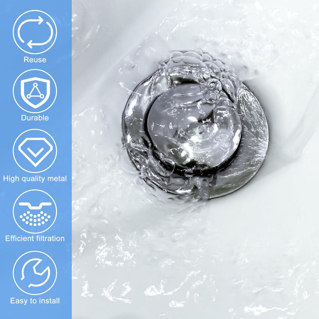 Bathtub Drain Stopper Universal Pop Up Drain Plug Rustproof Bath Tub Drain Stopper Bathtub Stopper Bath Plug Bathroom Filter New