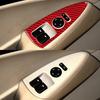 Red Carbon Fiber Car Inner Door Window Lift Panel Cover For Corvette C6 2005-13