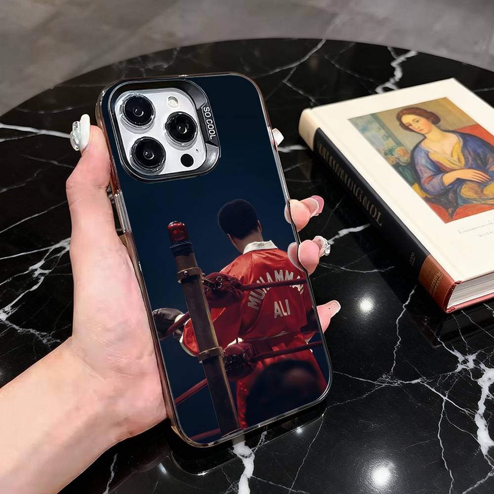 M-Мухаммед А-Али Легенда бокса Чехол для телефона для iPhone 17,16,15,14,13,12,11 Plus,Pro Max,XS,Разноцветный Серебристо-черный Чехол