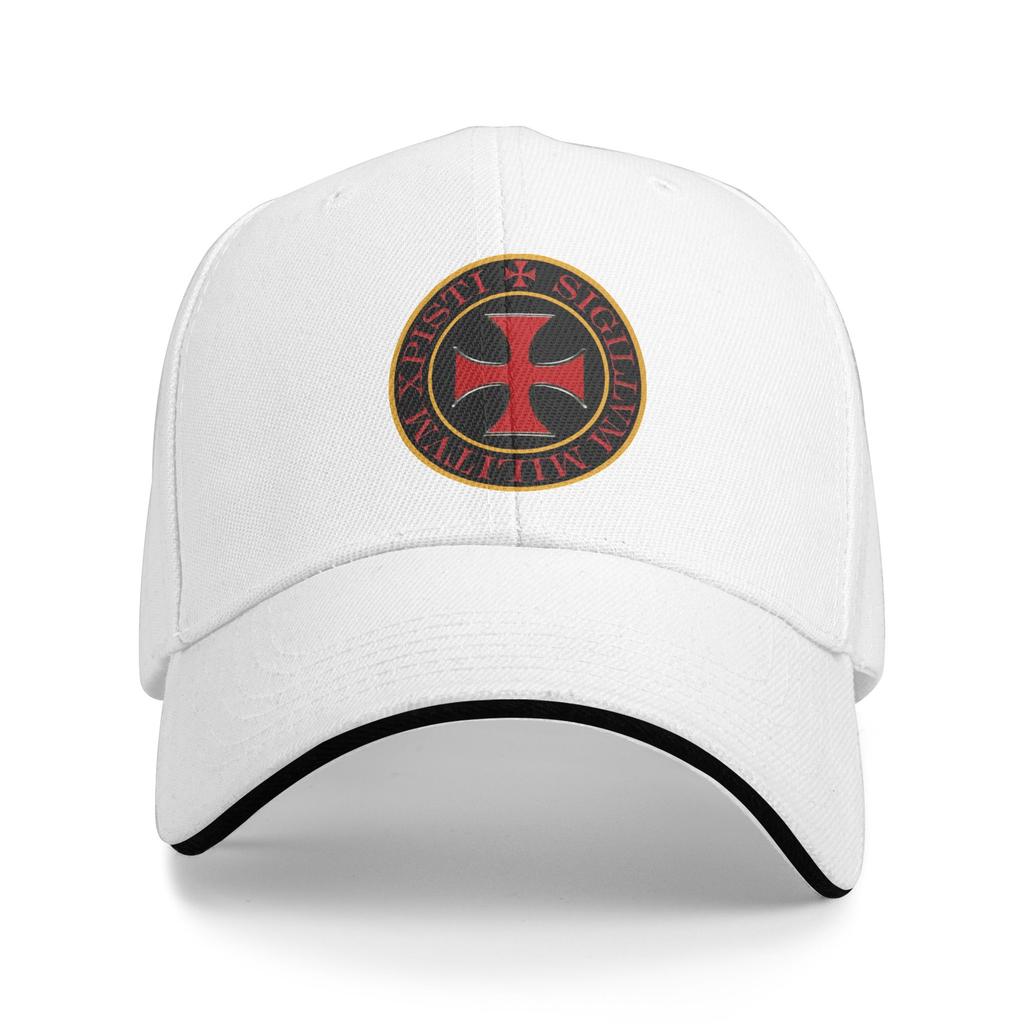 Knights Templar Flag With Coat of Arms Baseball Cap Unisex WoUnisex Breathable Medieval Warrior Cross Dad Hat Streetwear Snapback Hats