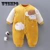 Детская одежда Осень и зима Утепленные мужские и женские детские комбинезоны Одежда для новорожденных из хлопка