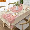 2D Flat Banner 1pc Soft Pink Cherry Blossom Printed Tablecloth, 2D Flat Kitchen Dining Room Rectangular Table Decor, Suitable for Birthday Parties, Ou
