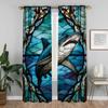 Stained Glass Sealife Blackout Curtains 2 Pieces Home Interior Curtains for Living Room Curtain Tulle for Bedroom Shades Kitchen