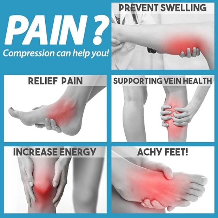 6 Pairs of Sports Pressure Socks Female High Elastic Stockings Compression Socks Shaping Leg Socks Calf Socks