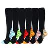 Women's Absorb Sweat Print Nylon Long Tube Compression Outdoor Sports Socks