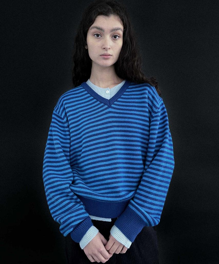 STUDIO SALT Piaf Striped Pullover_Blue