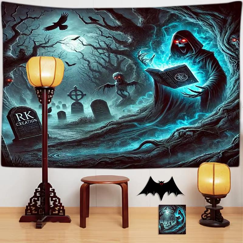 Halloween Festival Tapestry horrific Tomb Wall Hanging for Party Festival Bedroom Office Living Room Home Decor Wall Decoration