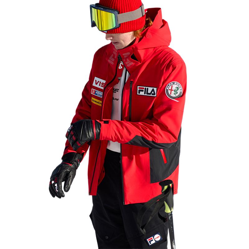 Fila Водонепроницаемая Теплая Дышащая Удобная Лыжная Куртка Мужская Верхняя Одежда Красная A11M446930FRD