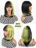 Wigs 18inch Black Wig Short Straight Wig Black And Green Ombre Wig Colorful Wigs for Girls Daily  Cosplay Party Wigs for Women