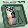 Чехол-брелок с принтом кокосов на морскую тематику для iPhone 17 Pro Max Гибридный TPU+PC Магнитный для Magsafe Матовое покрытие для iPhone 16 15 14 13 Pro Max