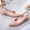 New Fashion Casual Sandals Female Korean Style Shallow Mouth Flat Outer Wear Jelly Sandals and Slippers (Shoes Are One Size Smaller)