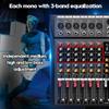 USB 6 Channel Live Studio Audio Mixer Bluetooth Console Amplifier DJ Karaoke Mixing Digital Mini Microphone Sound Mixer