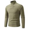 Autumn And Winter Men'S Solid Color Sweater Knitted Sweater Semi-Turtleneck British Casual Fashion Sweater Men'S Bottoming Shirt