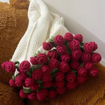 Сделай сам крючком цветы одеяло букет роз одеяло вязание крючком набор букет плед одеяло набор для творчества на День матери подарок на день рождения домашний декор