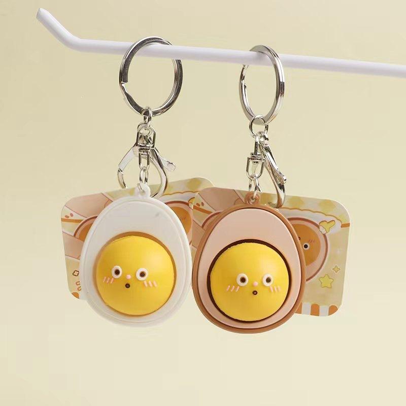 Stress Relief Toy Cute Egg Button Keychain Pendant