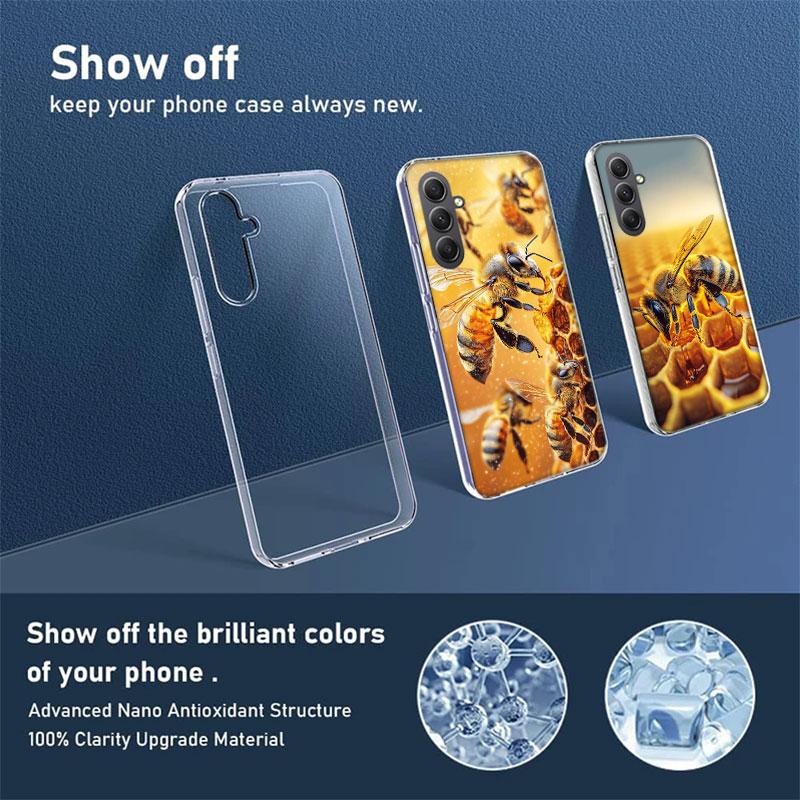 Bees and Honey in the Honeycomb Phone Case for Samsung A16 A26 A36 A56 A17 A37 A57 A07 A06 A02S A03 A04S A05S Galaxy Note 20 10