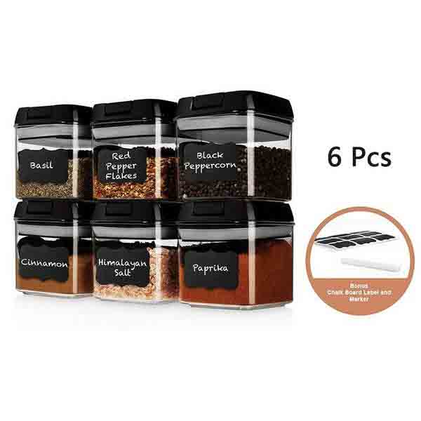 Герметичный контейнер для хранения пищевых продуктов, набор из 6 предметов, пластиковый контейнер для пищевых продуктов, кухонная герметичная банка для хранения мультизерновых продуктов, банки для сыпучих круп