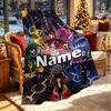 Custom Name Personalized Power Rangers Print Blanket, Home Decor, Bedroom, Sofa, Camping, Couch, Gifts for Birthday Christmas