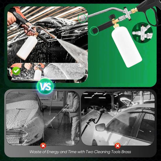 Двойной переключатель распыления пены пушка регулируемая конструкция широко используемая мойка высокого давления пена пушка с комплектом насадок