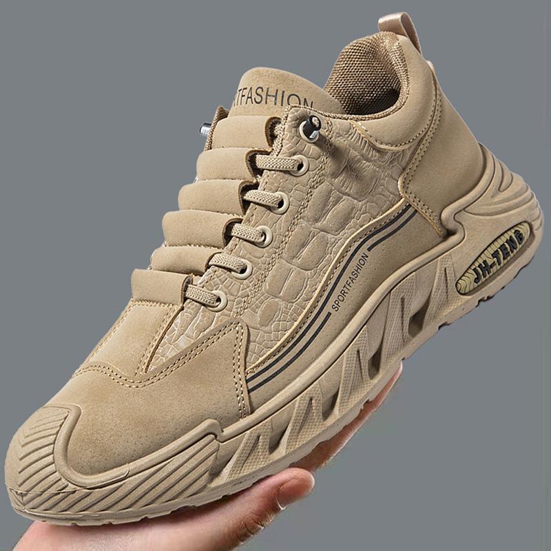 Одинарные хлопковые мужские туфли большого размера повседневные мужские на шнуровке модные с крокодиловым узором на мягкой подошве спортивные туфли