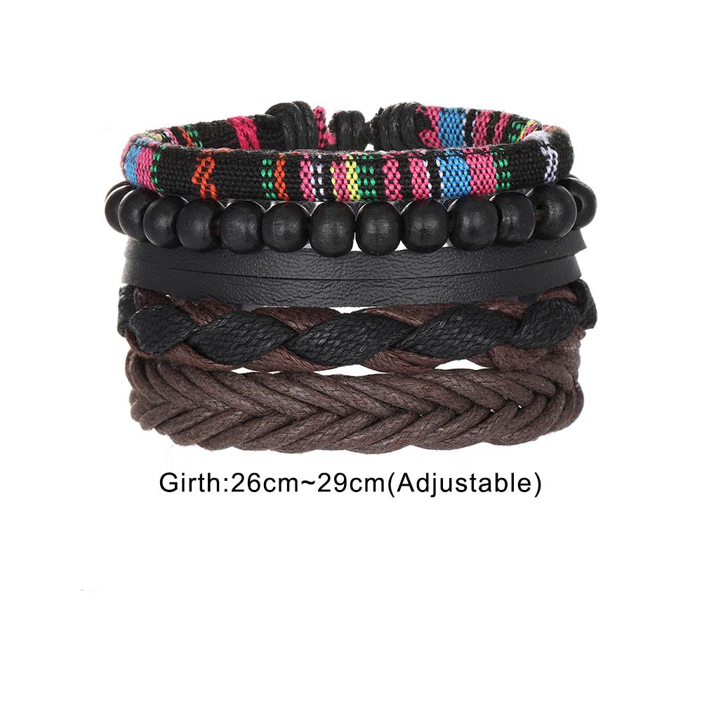 Винтажные кожаные тканые многослойные браслеты в этническом стиле в стиле бохо Эффектные украшения для женщин и мужчин