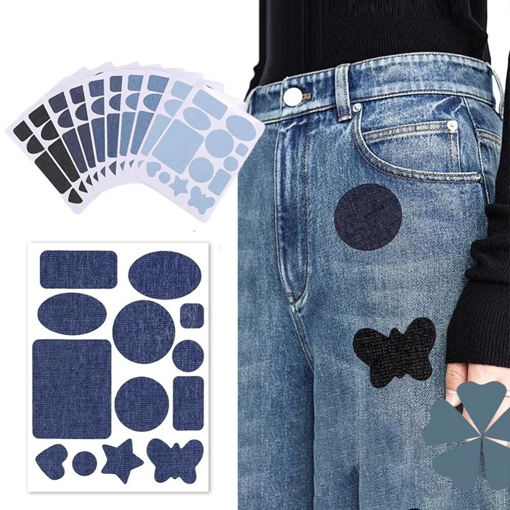 Reinforcement Repair Patches Blue Denim Clothing Patches New Self-Adhesive Patches for Knee Repair