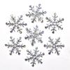 100Pcs 25mm Glitter Silver Snowflake Cloth Appliques Sewing KTY