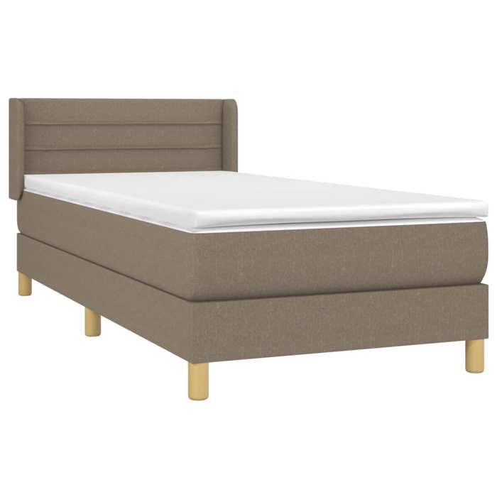 Maison Exclusive - Sommier à lattes de lit avec matelas Taupe 90x190 cm Tissu