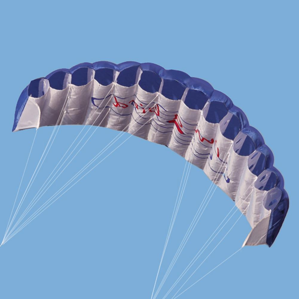 Outdoor Dual Line Stunt Parafoil with Control Bar Fun Parachute Reusable Large Beach Kite for Beach Sports Games