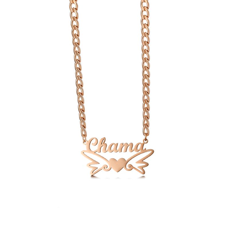Personalized Custom Name Necklace K18 Gold Cuban Chain Love English Letter Woman Necklace