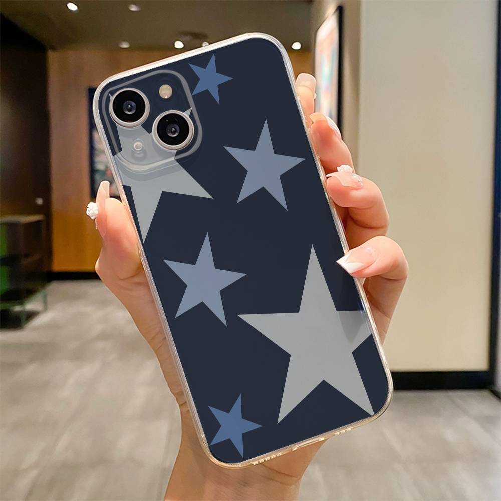 Модный винтажный чехол для телефона с большими звездами для iPhone 17 16e 16 15 14 13 12 11mini Pro Max X XR XSMAX 8 7 Air Plus Мягкая крышка