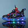 Kids Light-Up Sneakers Boys With LED Sole Illumination Breathable Mesh Upper Lightweight Running Shoes