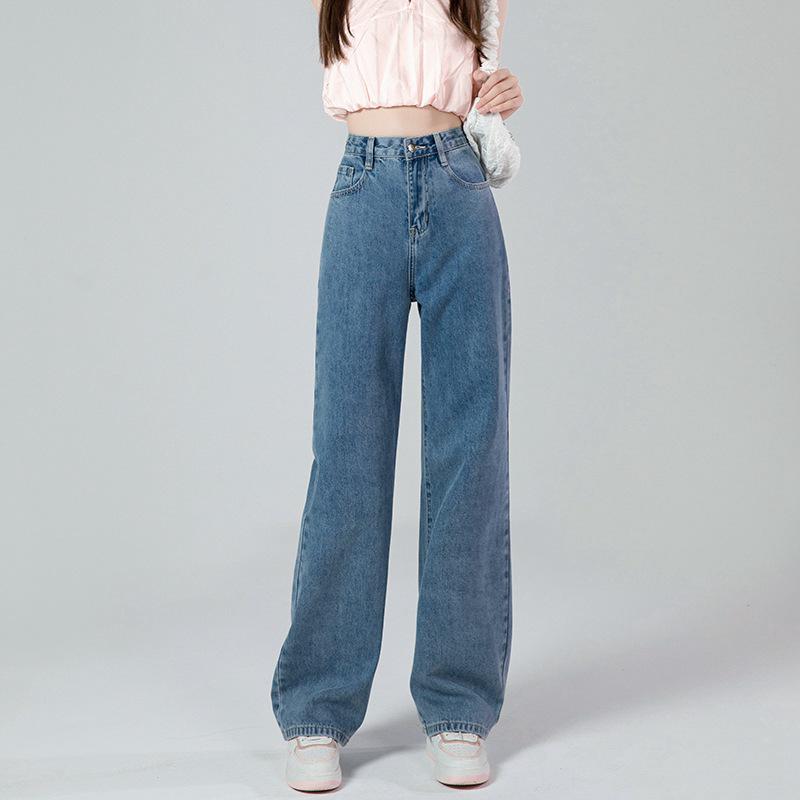 Petite High Waist Wide Leg Jeans - Slimming, Versatile, Floor-Length Korean Style for Women Plus Size