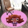 Charming Cartoon Character Chair Mat - Round Carpet for Home Decor, Office Use, Gift Idea - Suitable for Bedroom, Living Room, Various Rooms0465b