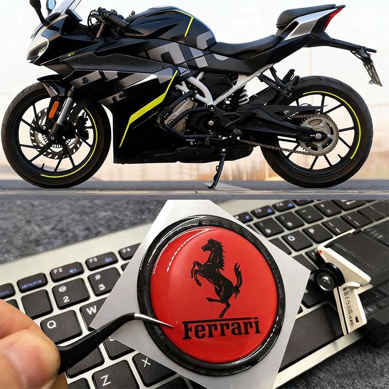 1 шт. Декоративная наклейка-значок Ferrari для автомобиля, мягкая резиновая наклейка, персонализированная наклейка для защиты от царапин, стильные аксессуары