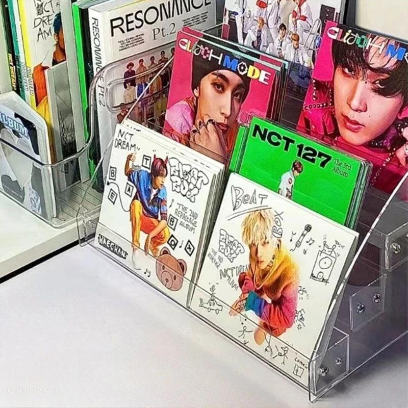 5-ярусная акриловая стойка-витрина для CD-альбомов, шкаф-витрина для хранения CD для CD знаменитостей и певцов, стойка для хранения журналов и аниме