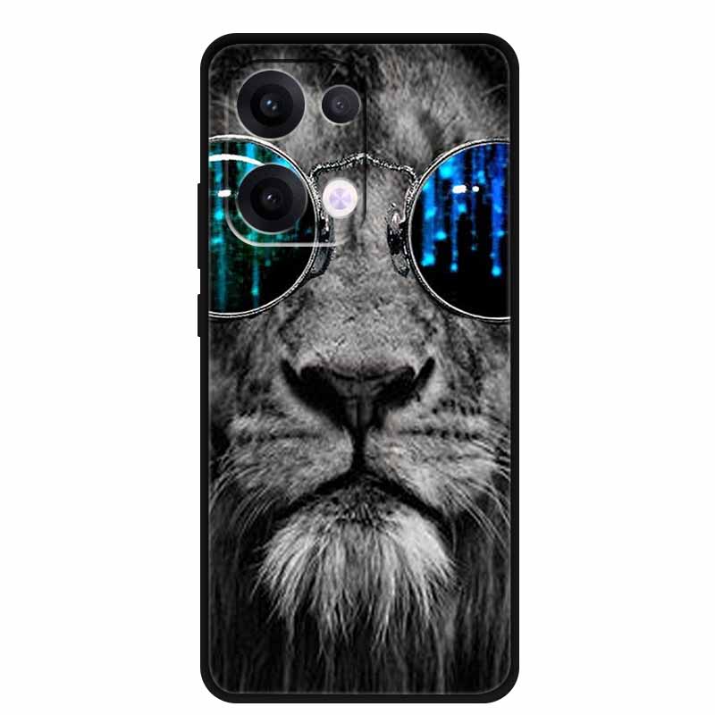 Чехол для Oppo Reno13 5G Мягкий ТПУ Милый Мультяшный Силиконовый Задний Чехол для Телефона Oppo Reno 13 Pro Чехлы Reno13Pro 13Pro 5G Черный Корпус