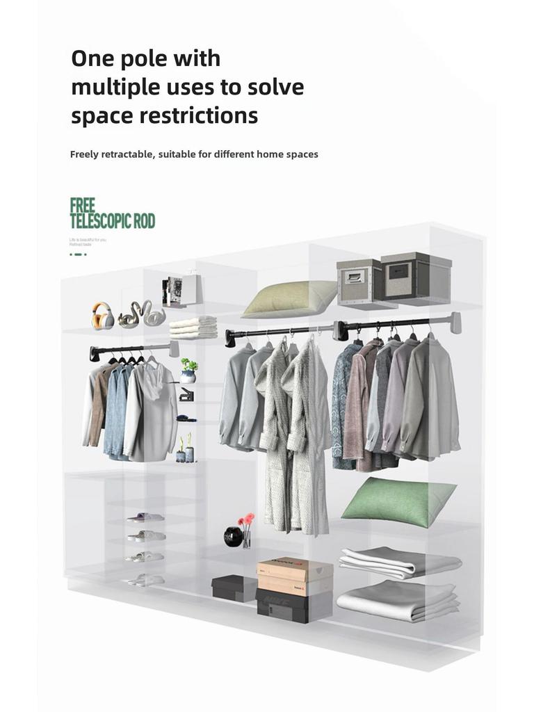 Телескопическая штанга без сверления: Простая в установке сушилка для белья и карниз для штор в спальню, вешалка, душевая и дверная штора, поддержка для гардероба