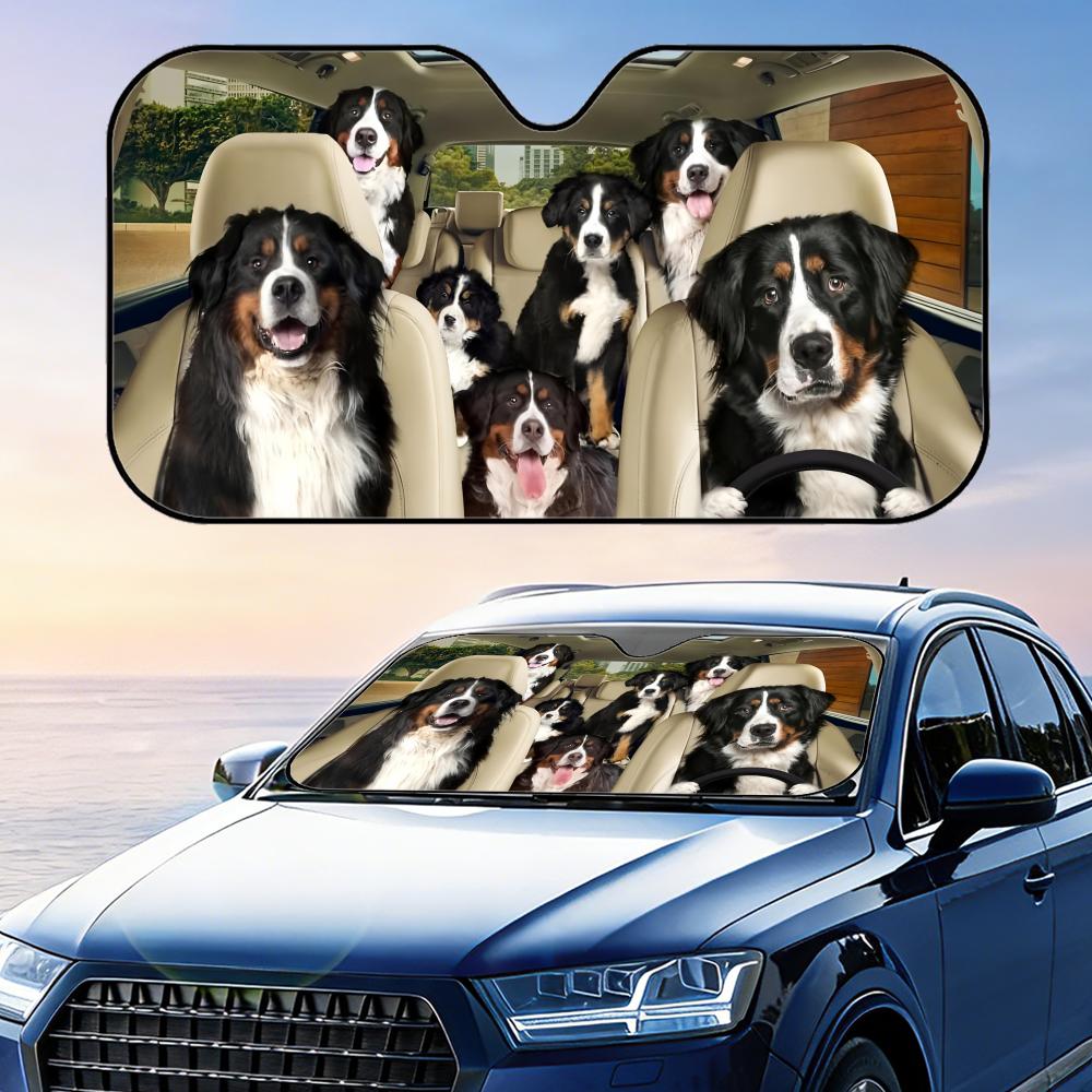 Bernese Mountain Dog DRIVING Sun Visor Foldable Universal Car Windshield Sun Shade UV Protection Heat Insulation Foldable Cover