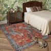 Rust Leopard Boho Area Rug, Washable Non Slip Carpet for Living Room Bedroom, Versatile Vintage Home Decor