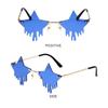 Shape Cosplay Halloween Pentagram Glasses Sun Glasses Pentagram Droplet Shape Rimless Sunglasses
