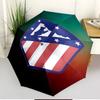 Atletico Madrid Print Automatic Open Close Umbrella, Portable Foldable Umbrella, for Outdoor Commute Camping Trip, Ideal Birthday Gift