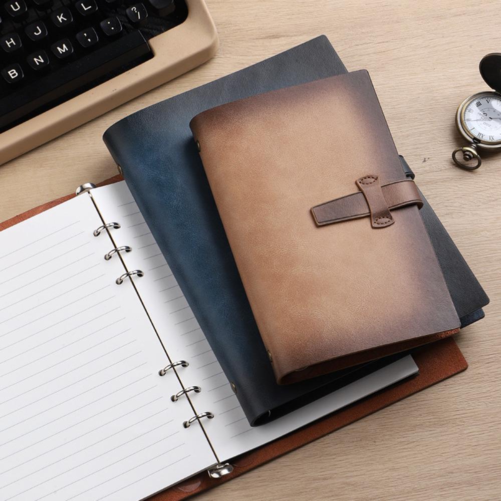 Refillable PU Leather Binder Notebook A6 Business Notepad Meeting Minutes Notebook Student