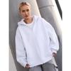Womens Oversized Hooded Zip-Up Sweatshirt Loose Fit Long Sleeve Casual Top In Solid Colors