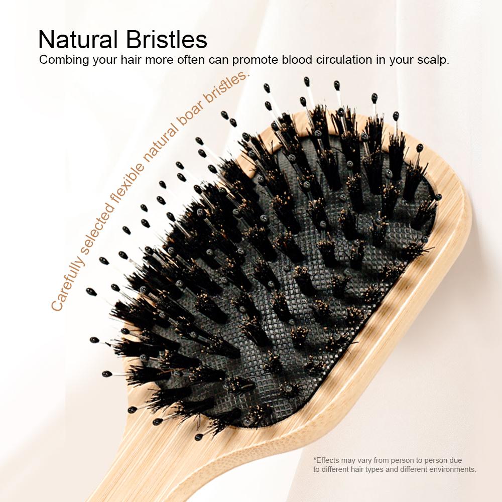 Soft Bristle Air Cushion Bamboo Comb Square Detangling Hair Brush Massage Anti Static Hair Brush Professional Salon Styling Tool