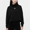 Puma Классический пуловер с вышитым логотипом и высоким воротом, женские топы, черный 534145-01