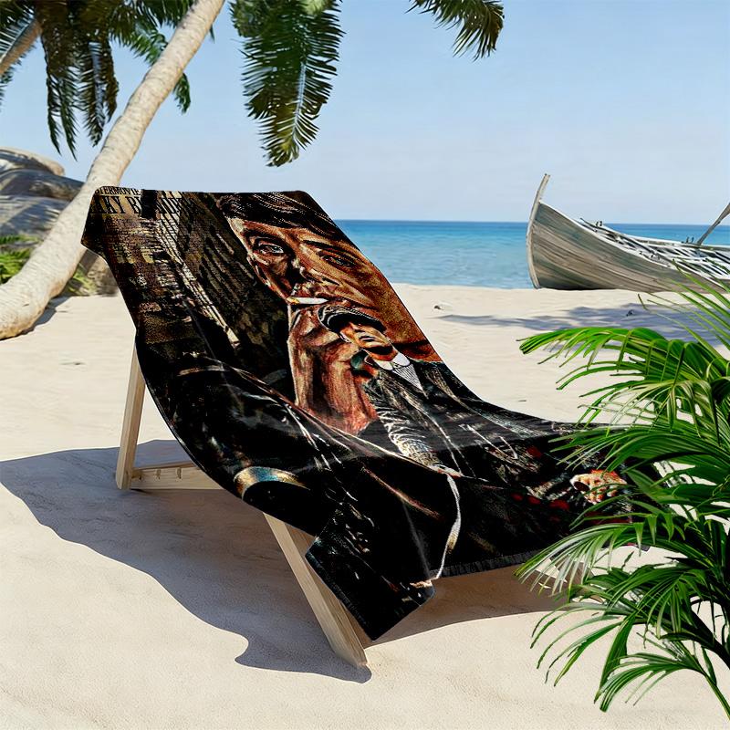 Peaky Blinders Print Beach Towel, Large Soft Quick Dry Towel for Beach Camping Swimming