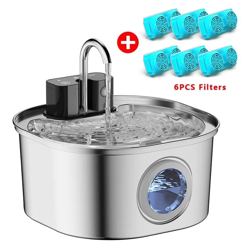 3.2L Stainless Steel Pet Water Feeder With 4000mAh Battery Wireless Auto Cat Fountain faucet Smart Dog Water Dispenser Cat Bowl