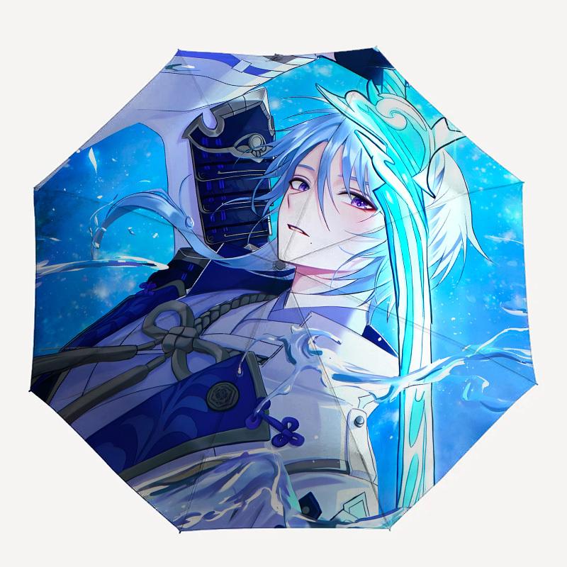 Blue, Armored Automatic Opening and Closing, 8 rib Structure Portable Umbrella, Suitable for Men and Women in All Seasons Perfect Gift for