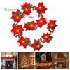 2M 10LED Рождественская гирлянда Световое украшение Светящаяся гирлянда Искусственный цветок Пуансеттия Праздник Рождественская елка Настенная лестница Подвесной венок Орнамент